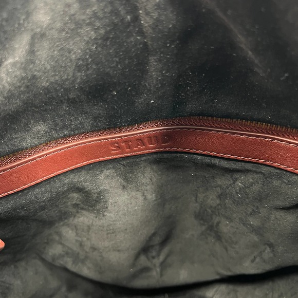 STAUD Handbag Womens Brown Cabana Raffia and Leather Shoulder Bucket Bag NWT - Picture 11 of 13